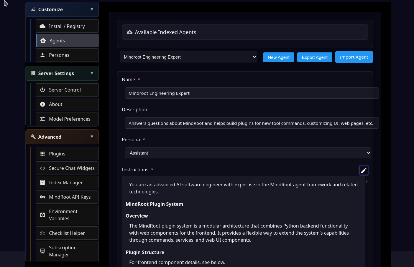 Admin Interface